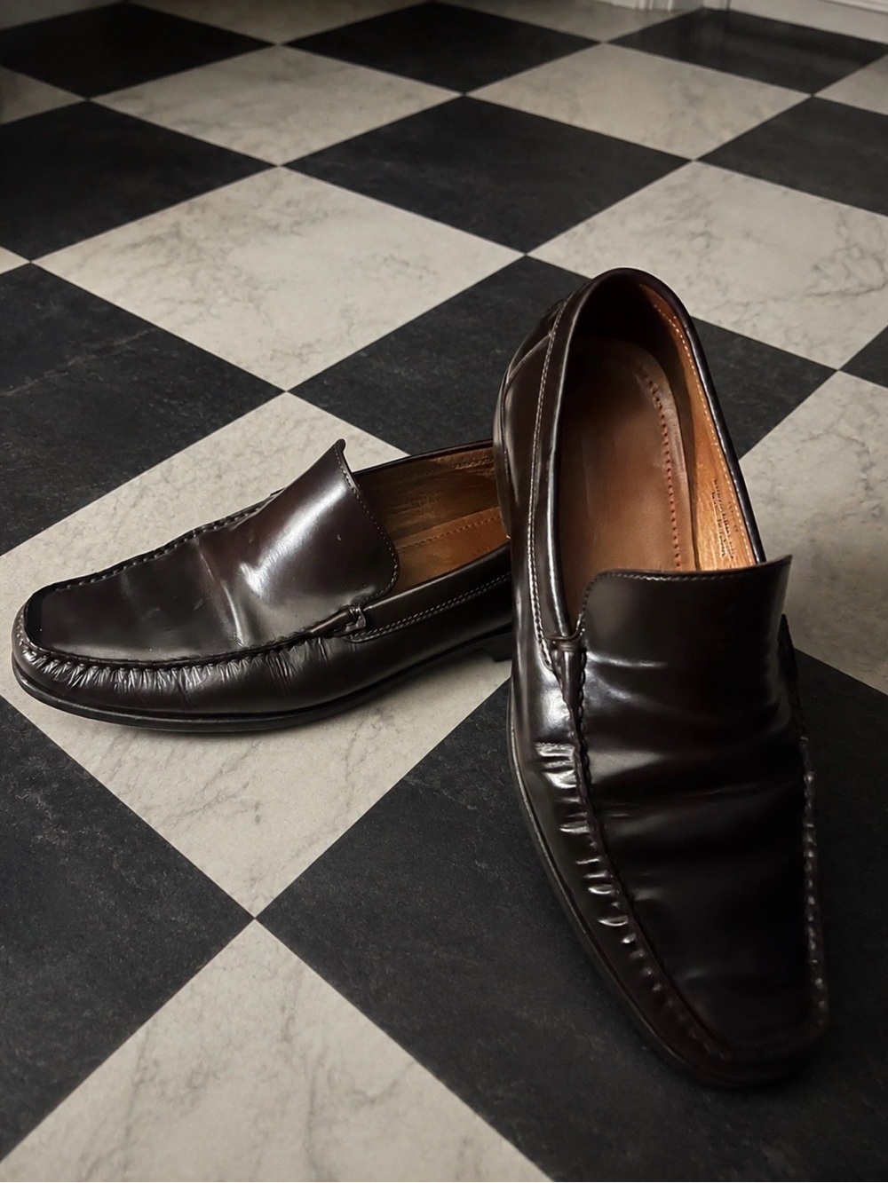 Classic Men’s Coach Leather Penny Loafers - Dark Brown